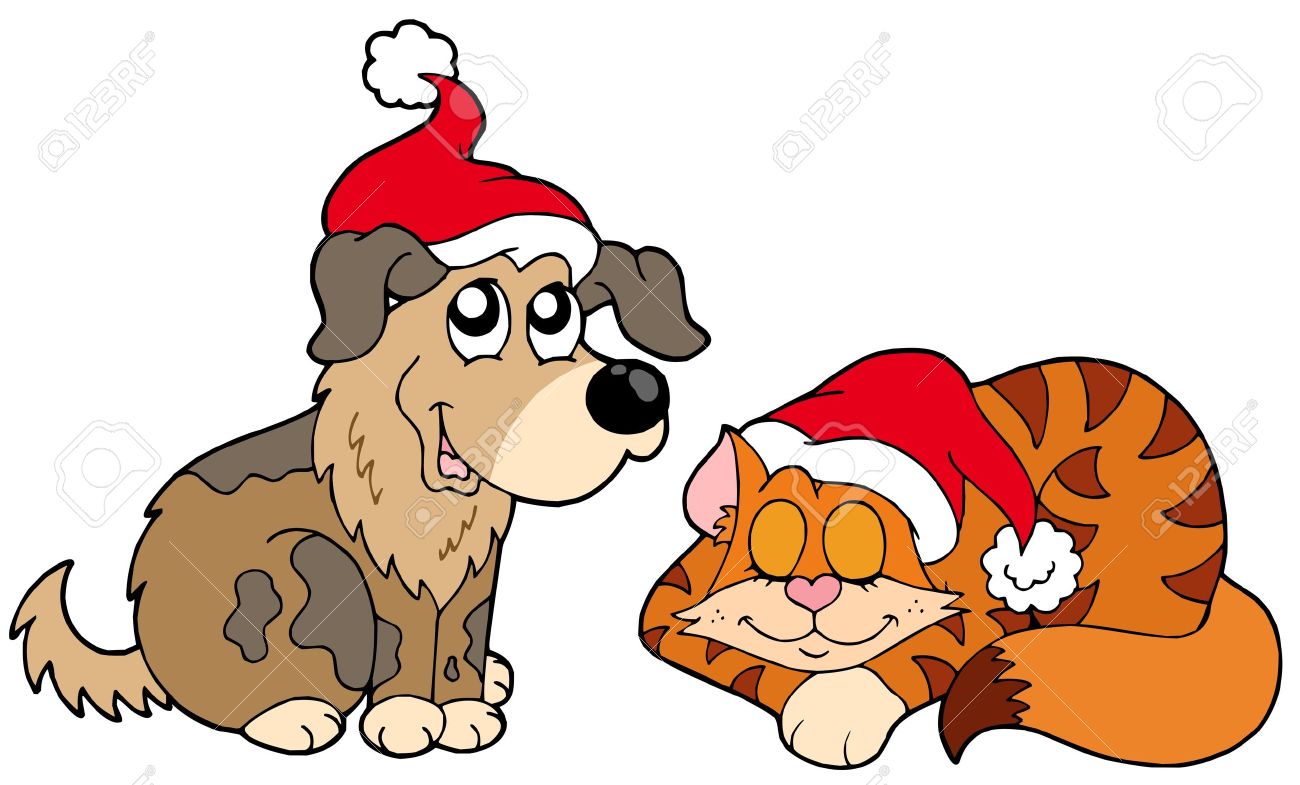 1300x785 Christmas Dog And Cat Clip Art Clipart