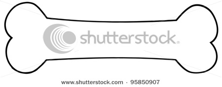 450x178 Of A Dog Bone In Black And White In A Vector Clip Art Illustration