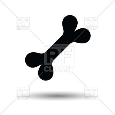 400x400 Dog Bone Silhouette On White Background Royalty Free Vector Clip