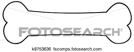 450x177 Clip Art Of Outlined Dog Bone K8753636