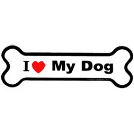 265x265 I Love My Dog Bone Car Magnet ~ Pink Puppy Designs