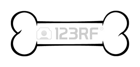 450x217 Dog Bone Cartoon Drawing Simple Design. Illustration Isolated