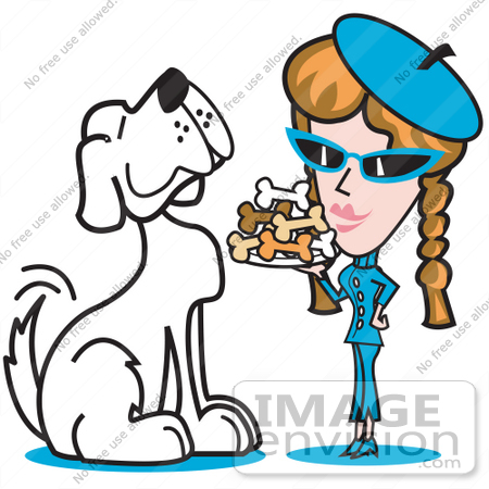 450x450 Royalty Free Cartoon Clip Art Of A Big Spoiled White Dog Waiting