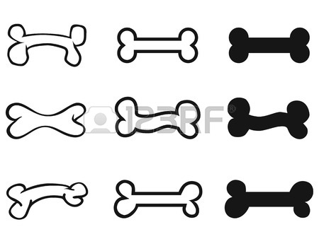 450x338 Bone With A Bow, Graphic Outline Drawing, Vector, Isolated