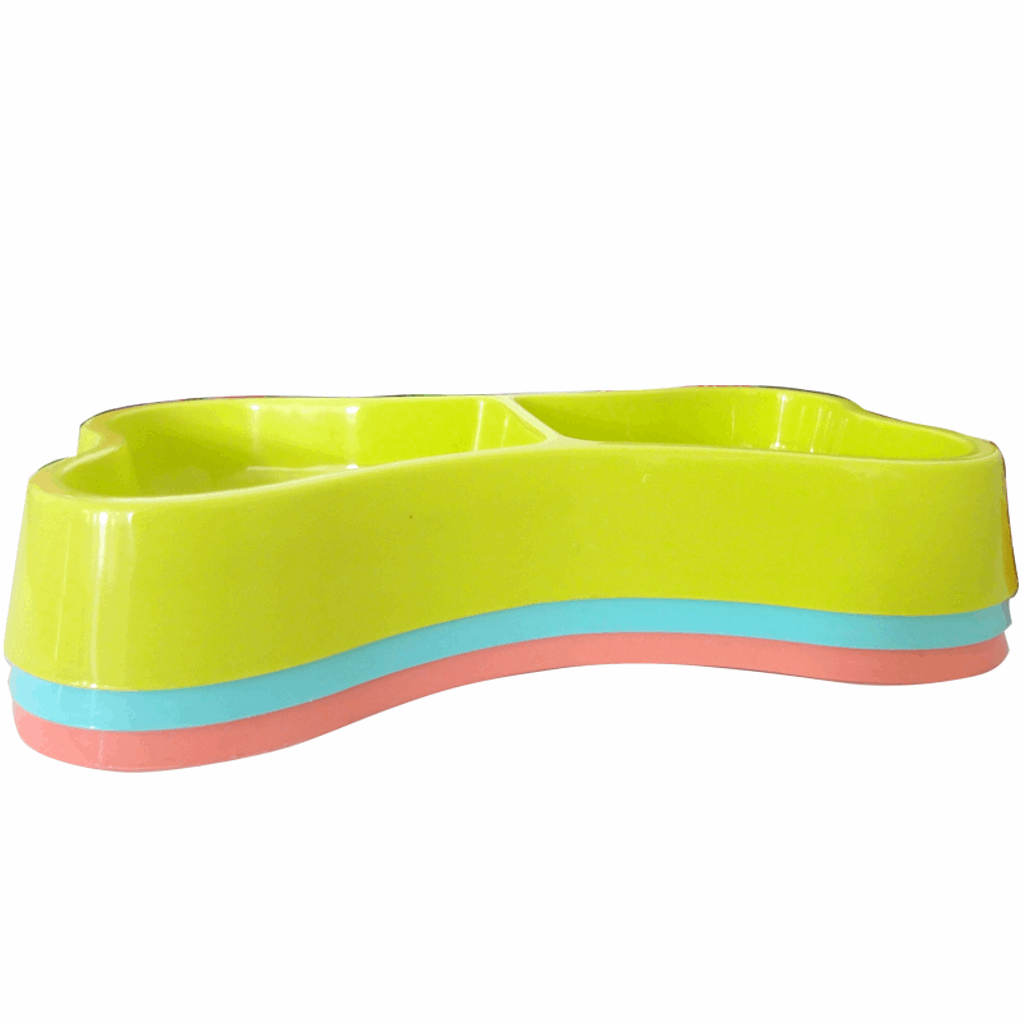1024x1024 Bone Shaped Dual Feeding Dog Bowl Pet Clever