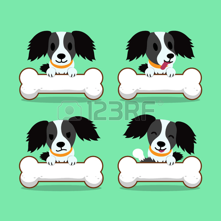 450x450 Cartoon Character White Dog With Big Bones Royalty Free Cliparts