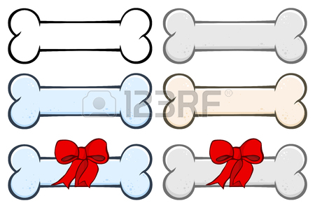 450x297 Dog Bone Cartoon Simple Drawing Design With Ribbon And Bow