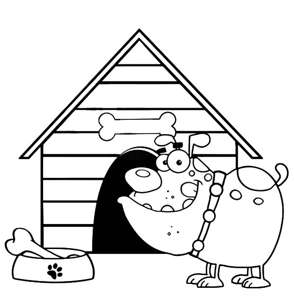 600x627 Dog House Coloring Page