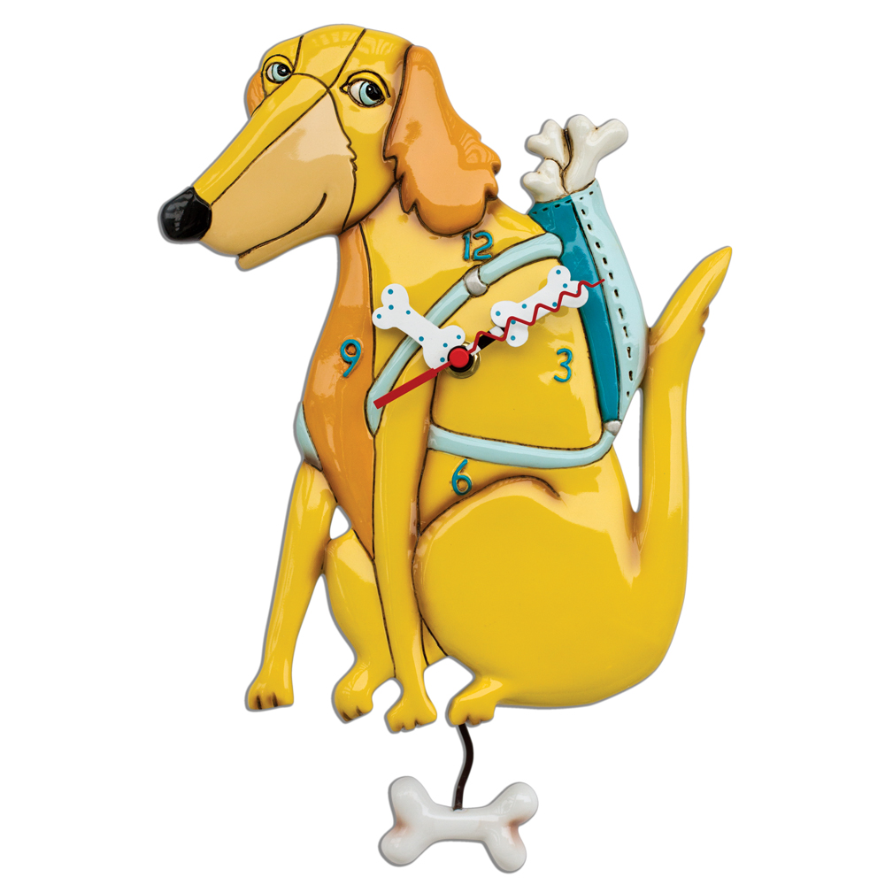 1000x1000 Buddy N' Bones Dog Pendulum Clock Allen Designs Studio