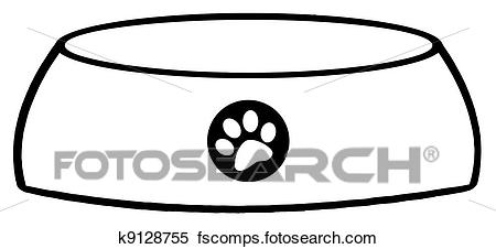 450x226 Clipart Of Outlined Empty Dog Bowl K9128755