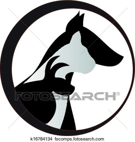 444x470 Clipart Of Dog Cat And Rabbit Logo K16784134