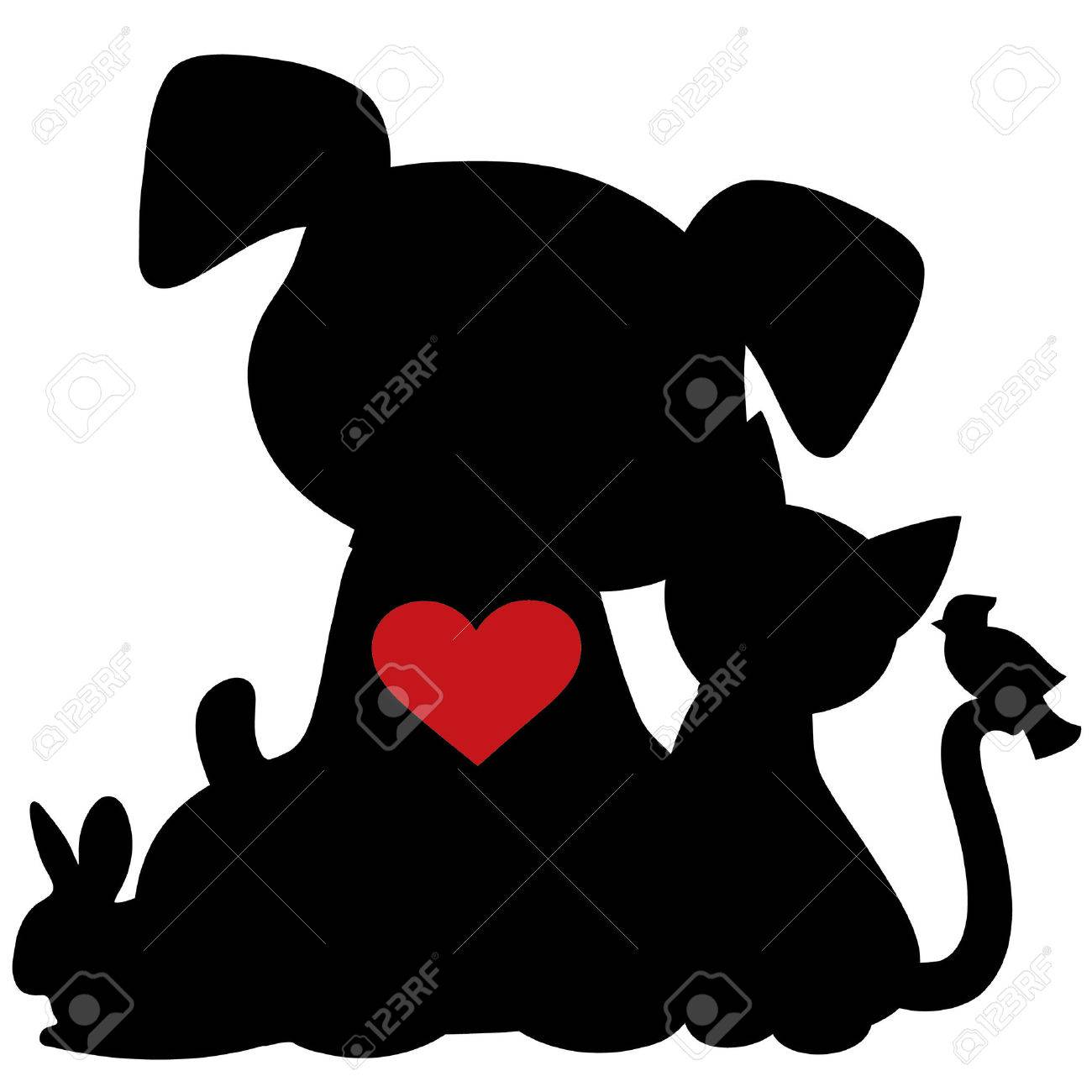 1300x1300 Dog Cat Silhouette Stock Photos. Royalty Free Dog Cat Silhouette