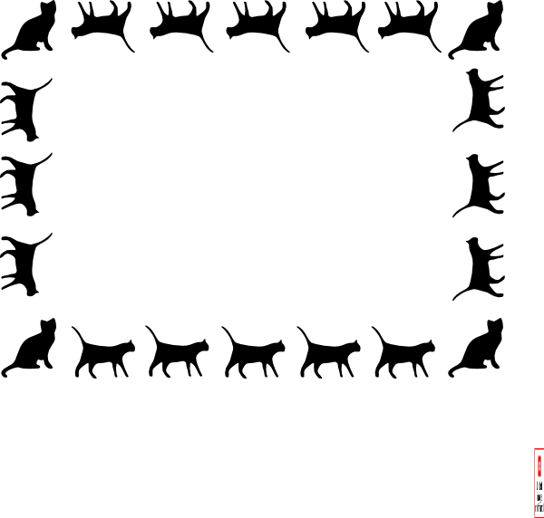 600x572 Cat Border Clip Art