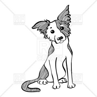 400x400 Funny Dog Border Collie Breed Royalty Free Vector Clip Art Image
