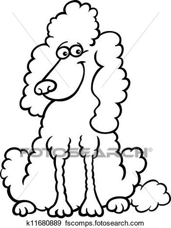 352x470 Clip Art Of Poodle Dog Cartoon For Coloring Book K11680889