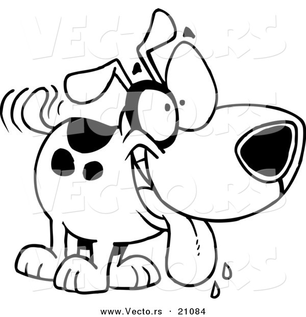 600x620 Vector Of A Cartoon Drooling Happy Dog