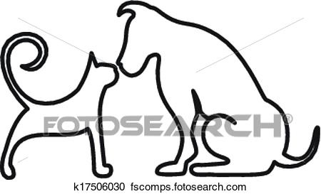 450x273 Clipart Of Dog And Cat Kissing Logo K17506030