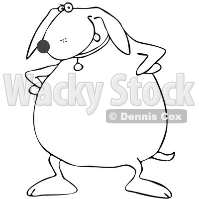 400x400 Free Vector Clip Art Illustration Of A Black And White Strict Dog