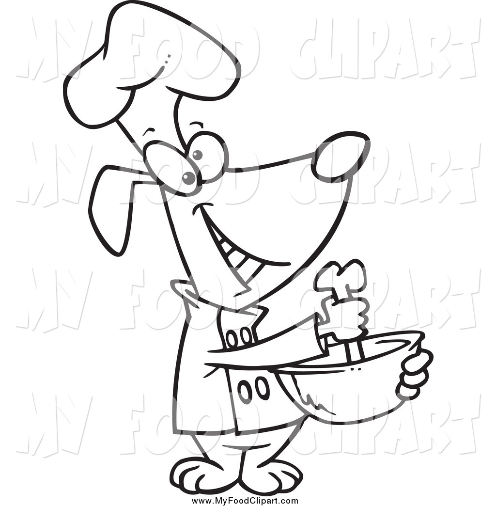 1024x1044 Food Cliprt Of Blacknd White Happy Chef Dog Mixing