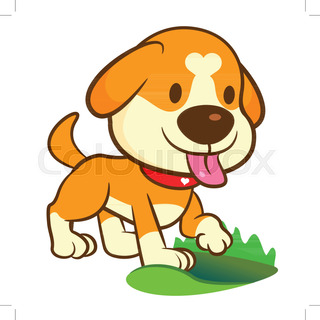 320x320 Vector Illustration Of Cartoon Girl With Dog Stock Vector