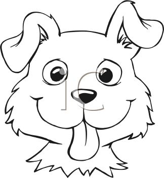 324x350 Simple Dog Face Clipart