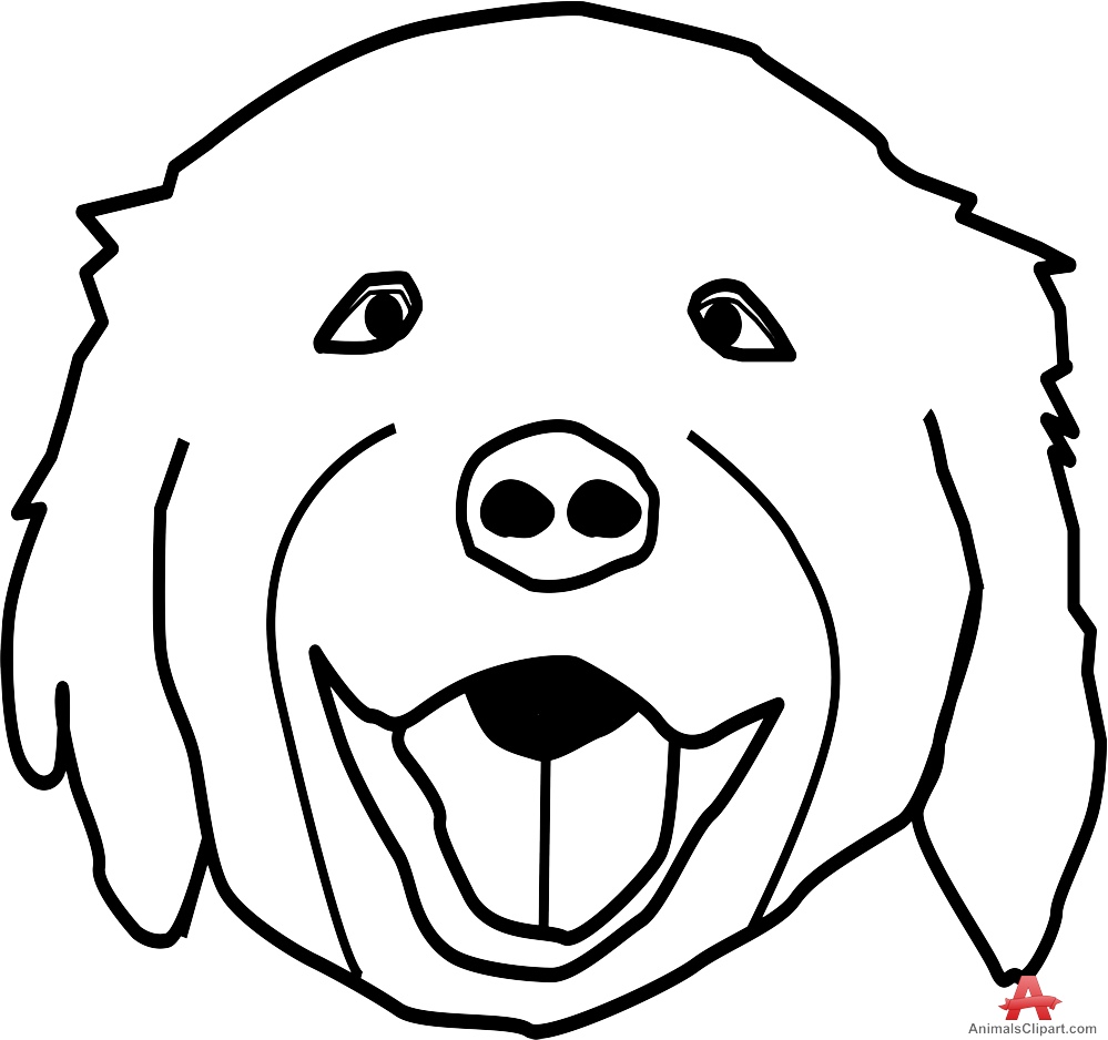 Dog Face Clipart Black And White 