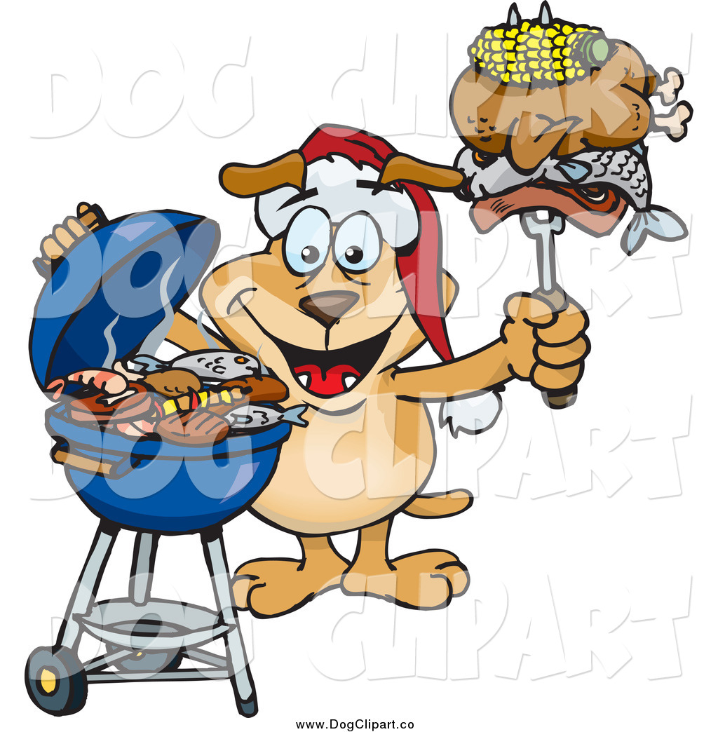 1024x1044 Vector Cartoon Clip Art Of A Grilling Dog Wearing A Santa Hat