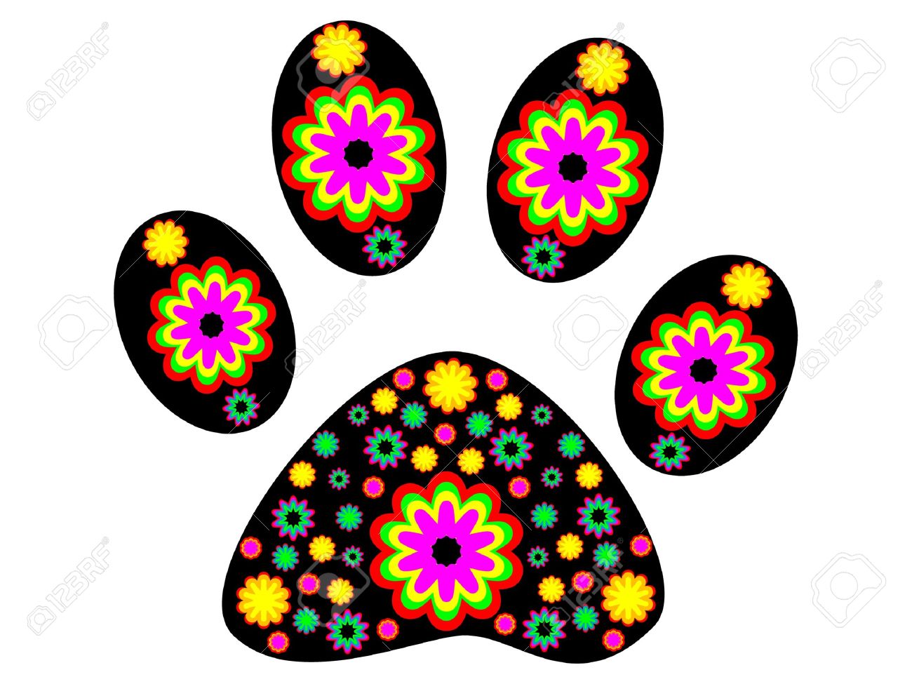 1300x975 Dog Footprint Vector Illustration Royalty Free Cliparts, Vectors