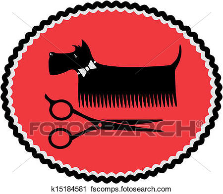 450x392 Clipart Of Sign With Grooming Dog And Scissors K15184581