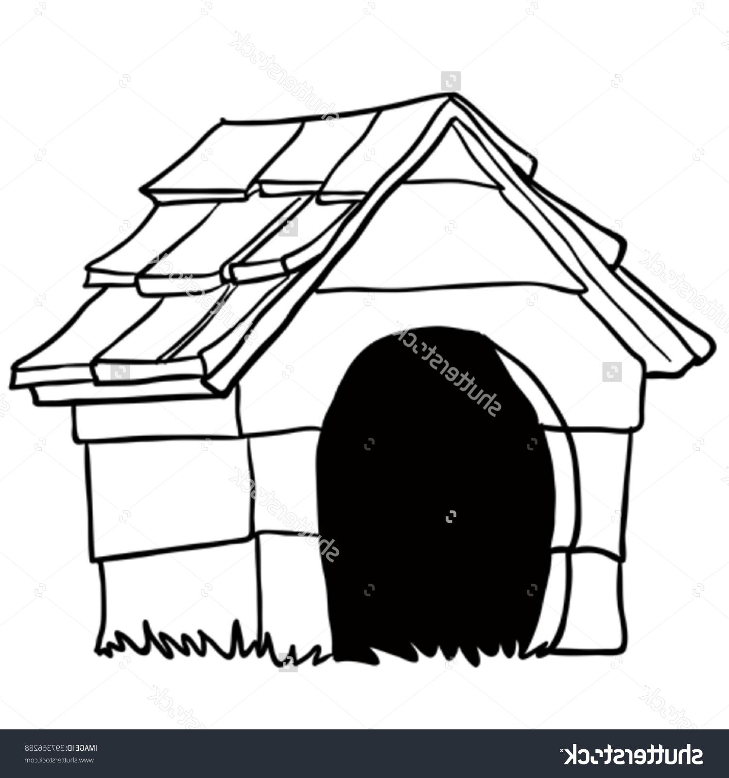 1500x1600 Best Free Stock Vector Black And White Dog House Cartoon Drawing