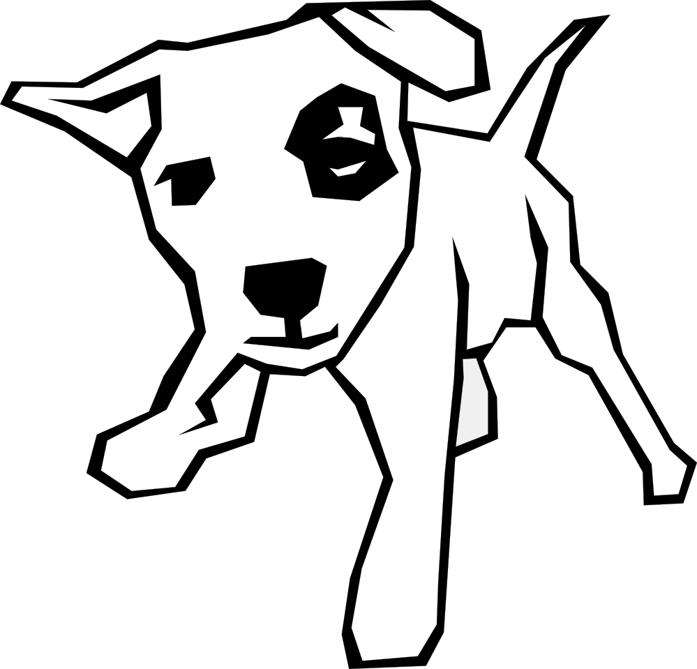 999x959 Clip Art Black And White Dogs 3 Clipart
