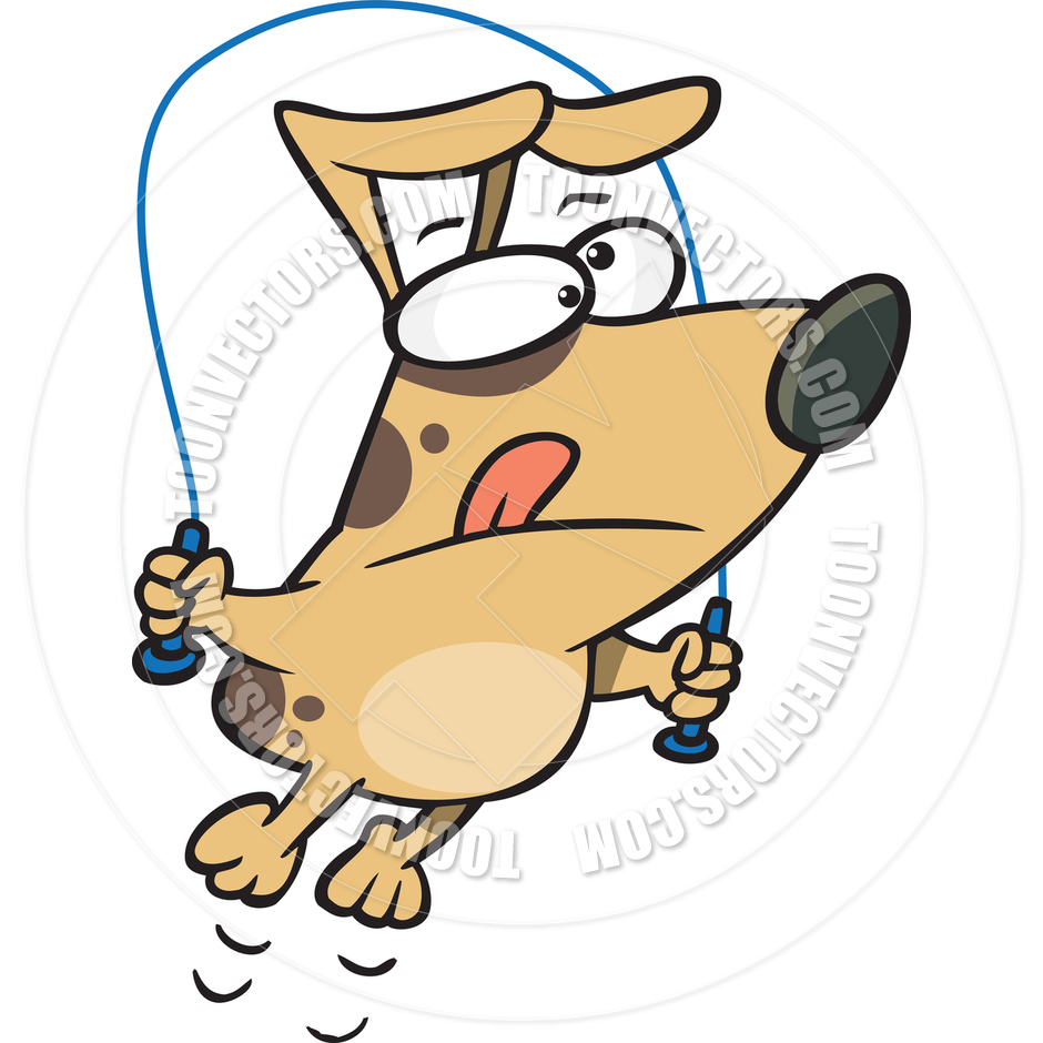 940x940 Cartoon Dog Jump Rope By Ron Leishman Toon Vectors Eps