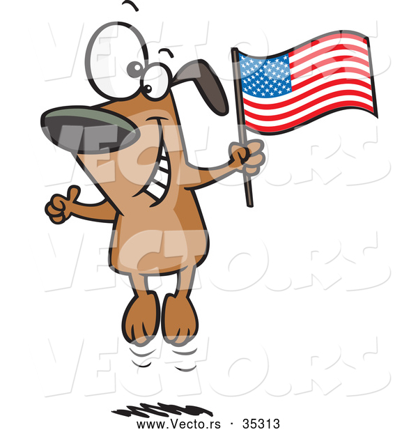 600x620 Vector Of A Happy Cartoon American Dog Jumping Upd Down