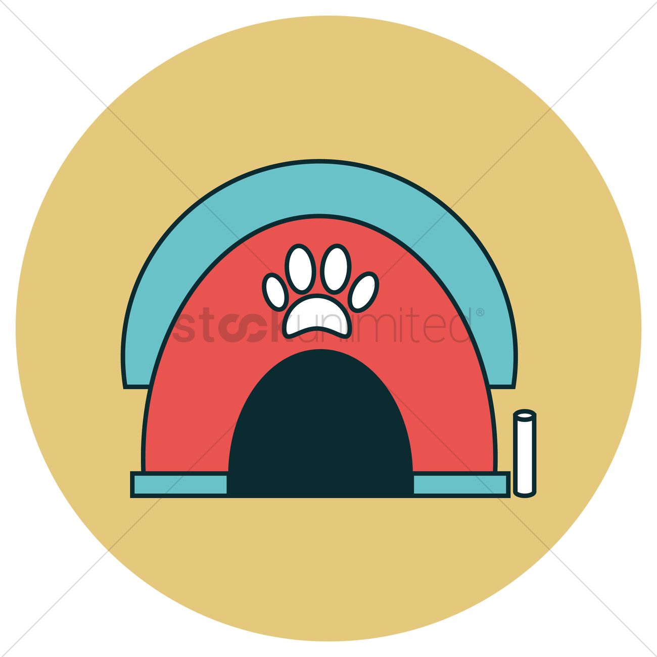 1300x1300 Dog Kennel Vector Image
