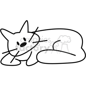 300x300 Royalty Free Black And White Pet Cat Laying Down 373061 Vector