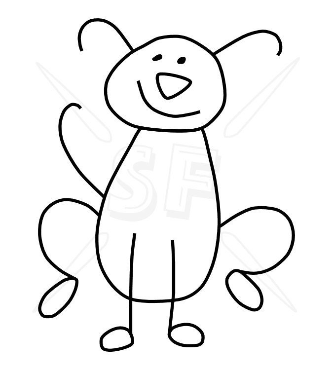 675x750 Stick Dog Clipart