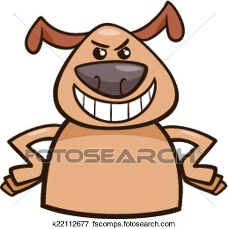 450x451 Clip Art Of Mood Cruel Dog Cartoon Illustration K22112677