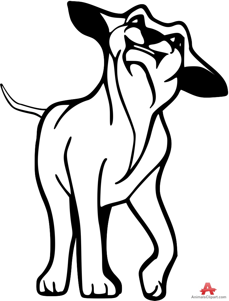 759x999 Smiling Dog Outline Clipart In Black And White Free Clipart
