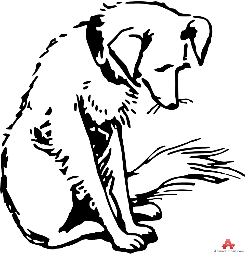 965x999 Sad Dog Outline Vector Clipart Free Clipart Design Download
