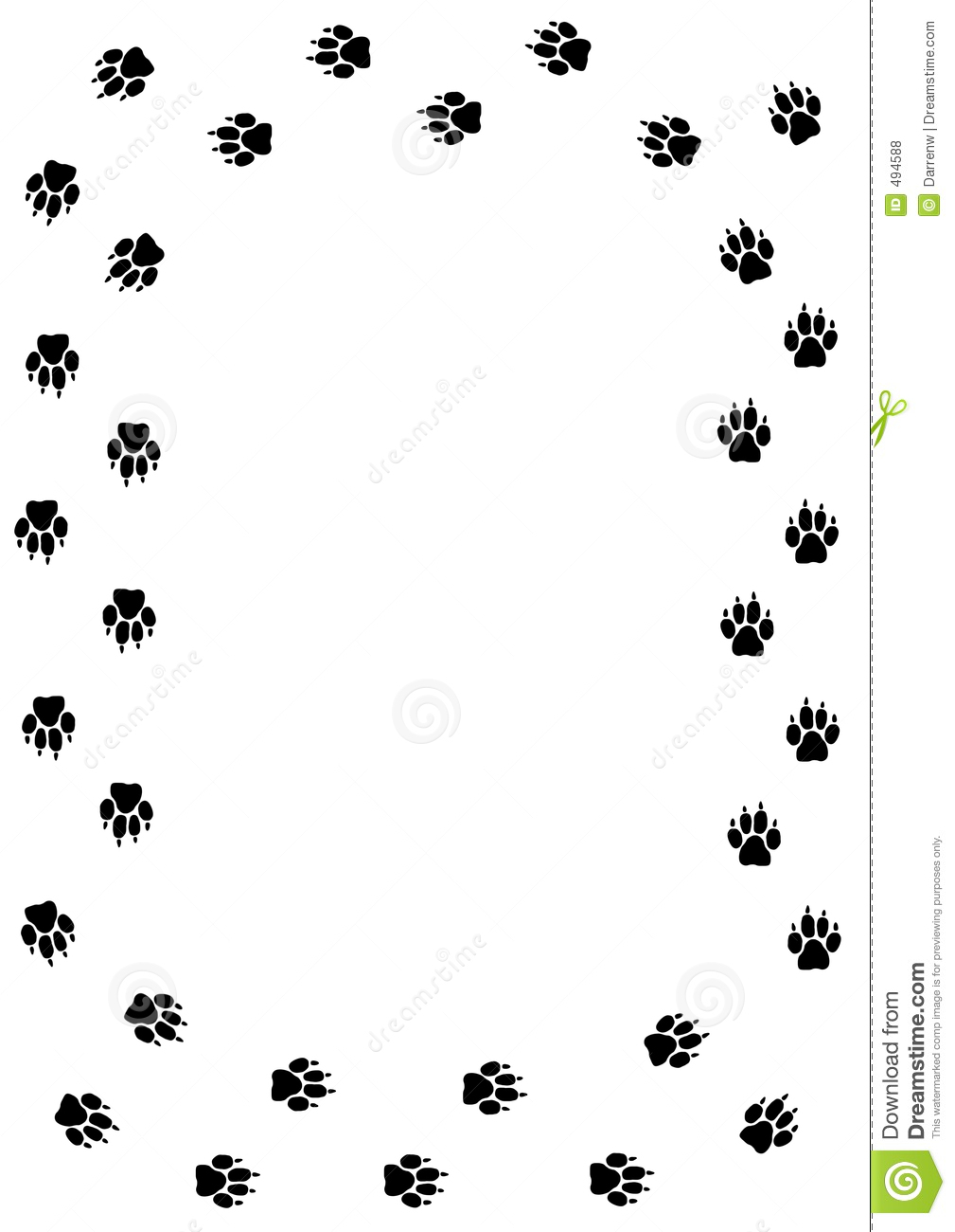 1009x1300 Paw Border Clipart