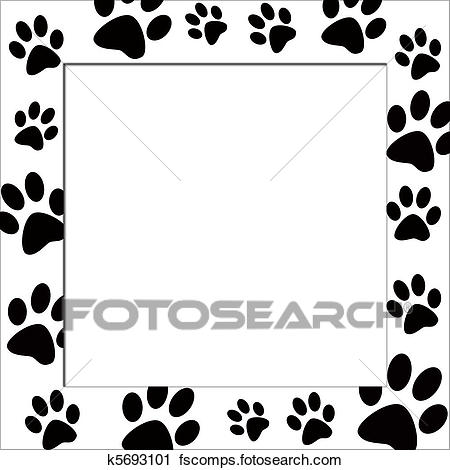 450x470 Clipart Of Animal Paws Border K5693101