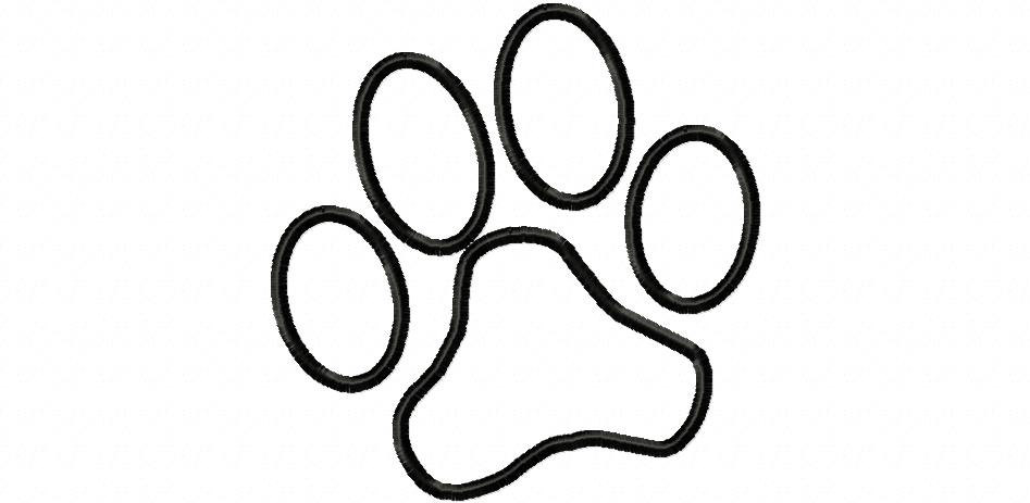 947x463 Dog Paw Outline