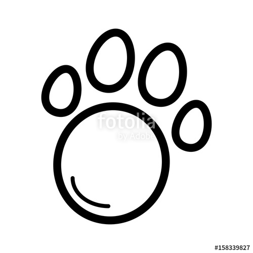 500x500 Pet Paw Simple Vector Icon. Black And White Illustration Of Animal