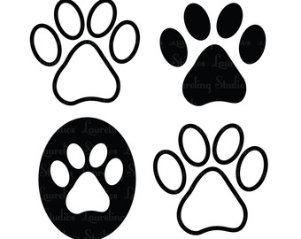 340x270 Black And White Dog Paw Clipart
