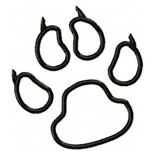 500x500 Dog Bone With Paw Print Embroidery Machine Applique Design
