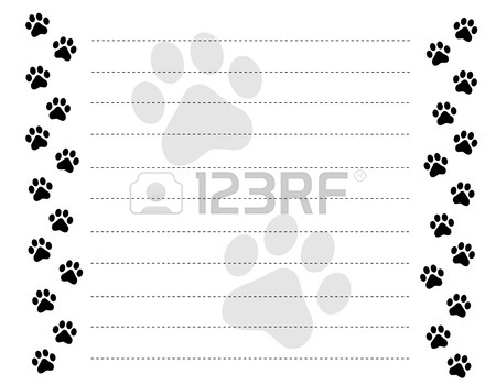450x350 Dog Paw Prints Border Frame On Light Blue Grunge Background