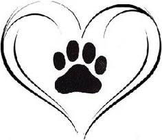 236x204 Paw Print Heart Clipart