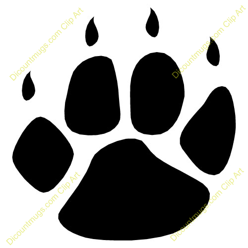 500x500 Cougar Paw Print Clip Art