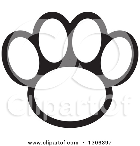 450x470 Paw Print Coloring Page