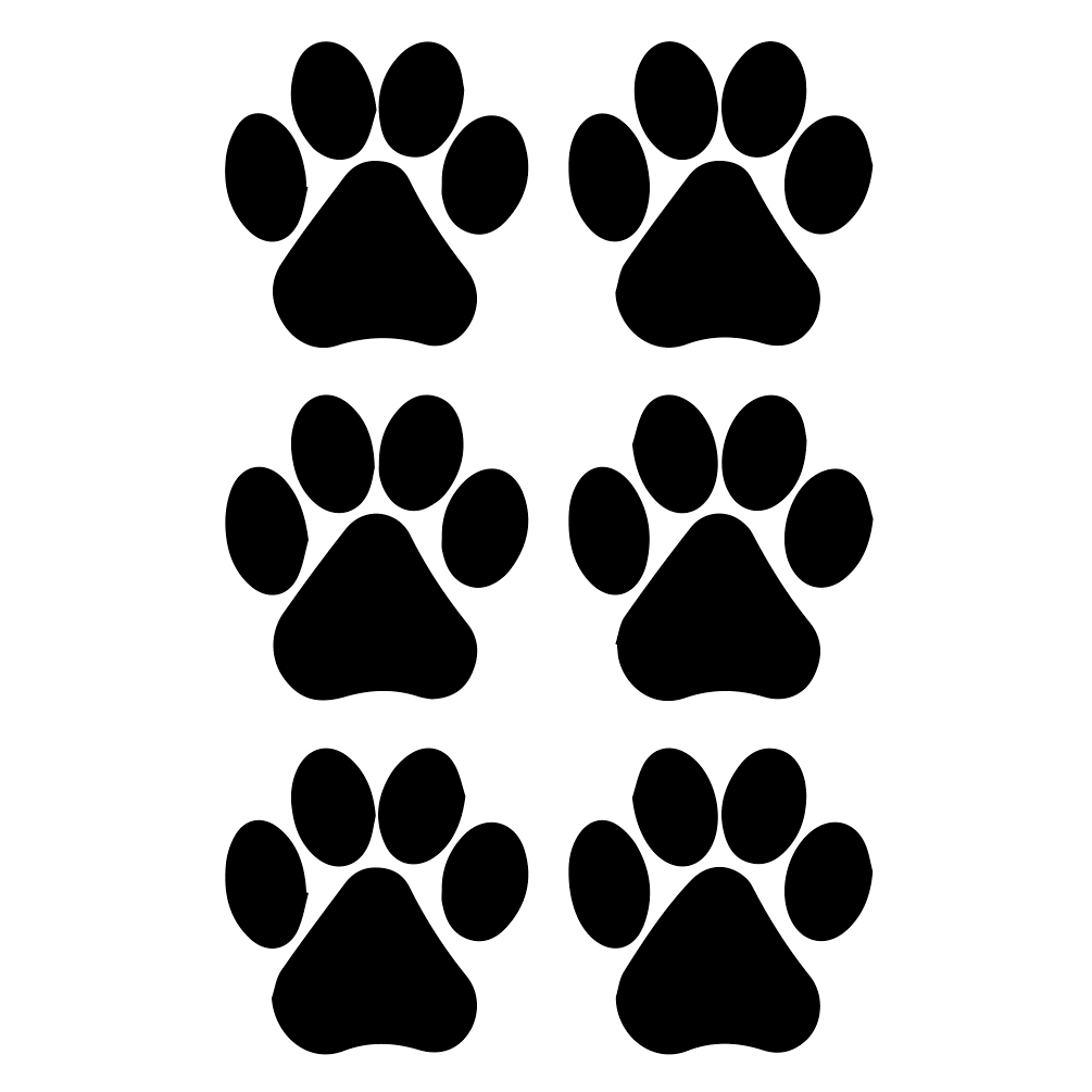 1005x1005 Dog Paw Prints Silhouette Vinyl Decal